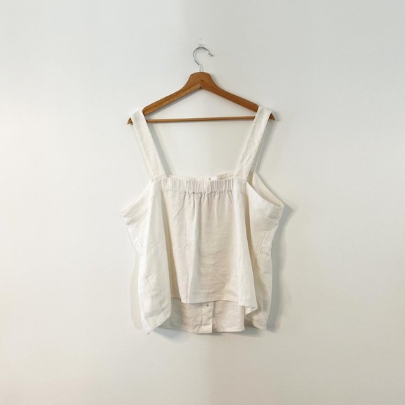 J.Crew Factory Linen-Blend Button-Front Cream Tank | BNWT | Size XXL - Picture 2 of 4